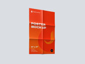 Folded Poster Mockup Half Side View Preview 2