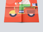 Folded Poster Mockup Low Angle View Preview 4