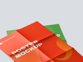Folded Poster Mockup Stack It View Preview 3