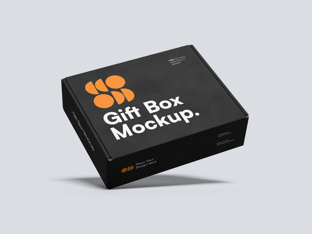 Giftbox Mockup Flying View Preview 1