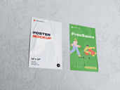 Glued Poster Mockup Low Angle View Preview 2