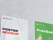 Glued Poster Mockup Low Angle View Preview 3