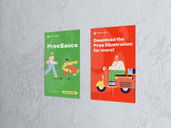 Glued Poster Mockup Side View Preview 2