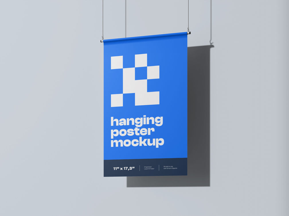 Hanging Poster Half Side View Preview 1