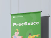 Hanging Poster Half Side View Preview 3