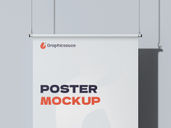 Hanging Poster Mockup Front View Preview 4