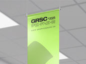 Indoor Hanging Banner Mockup Low Angle View Preview 3