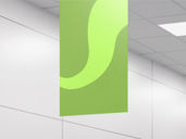 Indoor Hanging Banner Mockup Low Angle View Preview 4