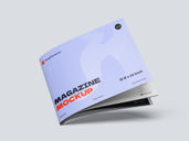 Landscape Magazine Mockup Flying View Preview 2