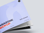 Landscape Magazine Mockup Flying View Preview 3