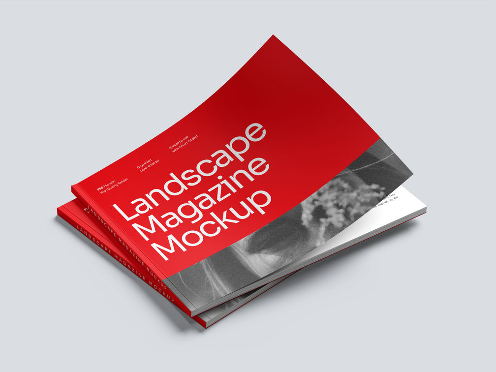 Landscape Magazine Mockup Stack It Preview 1