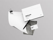 Letterhead 20business Card With Marble Mockup Flying View Preview 2