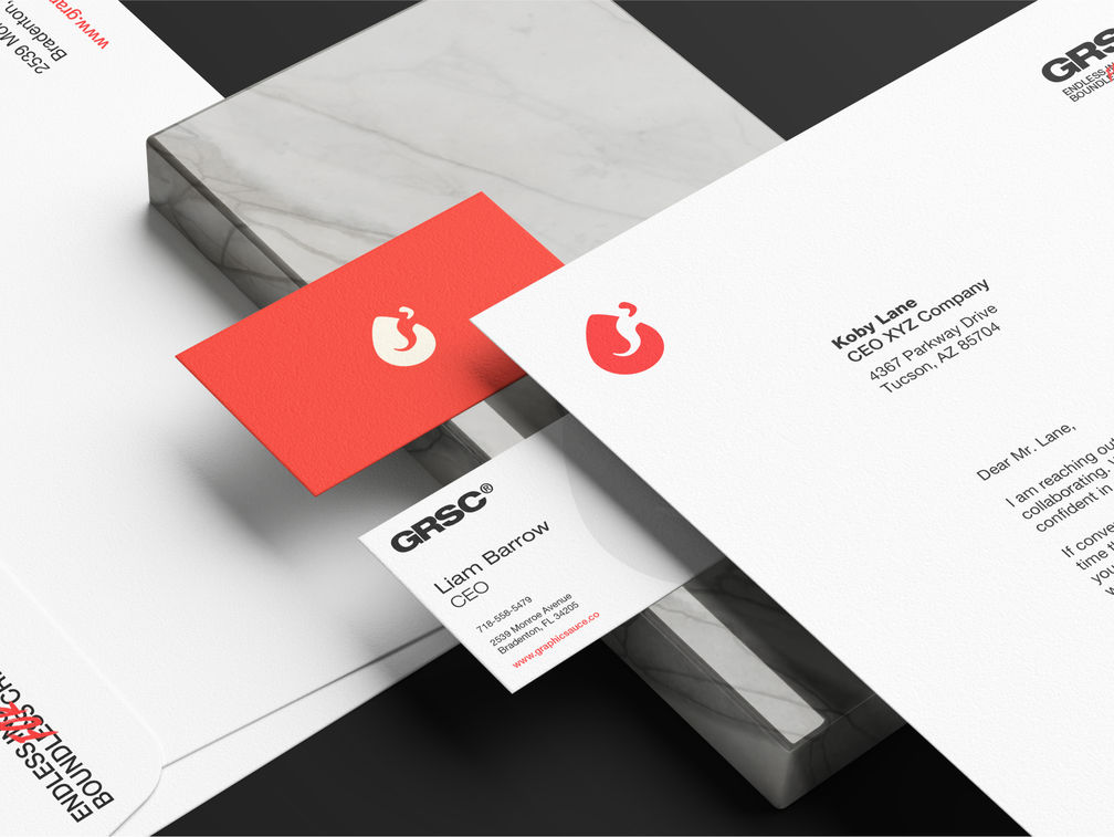 Letterhead 20business Card With Marble Mockup Half Side View Preview 1