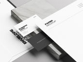 Letterhead 20business Card With Marble Mockup Half Side View Preview 2