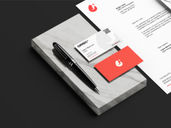 Letterhead 20business Card With Marble Mockup Isometric View Preview 3
