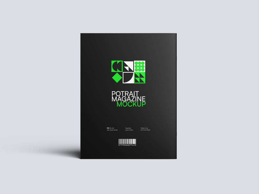 Magazine Portrait Mockup Back Half Sid View Preview 1