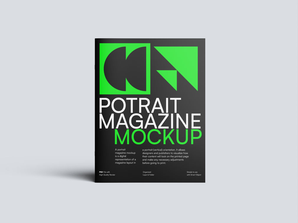 Magazine Portrait Mockup Front View Preview 1