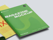 Magazine Portrait Mockup Stack It View View Preview 3