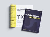 Magazine Portrait Mockup Top View Preview 2