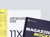 Magazine Portrait Mockup Top View Preview 3