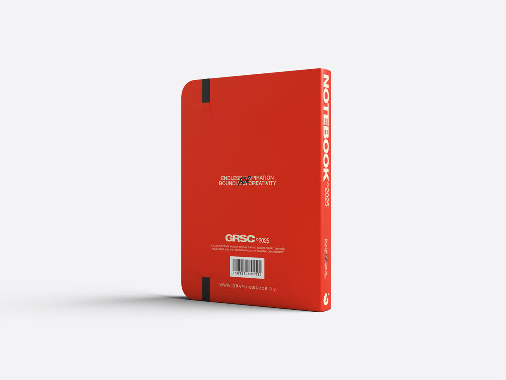 Notebook Hard Cover Back Half Side View Preview 1