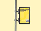 Outdoor Billboard Pole Sign Mockup Front View Preview 2