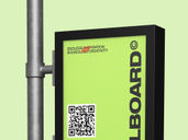 Outdoor Billboard Pole Sign Mockup Half Side View Preview 4