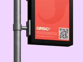 Outdoor Billboard Pole Sign Mockup Low Angle View Preview 5