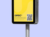 Outdoor Center Billboard Pole Sign Mockup Half Side View Preview 5