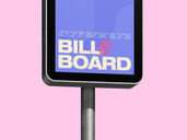 Outdoor Center Billboard Pole Sign Mockup Low Angle View Preview 5