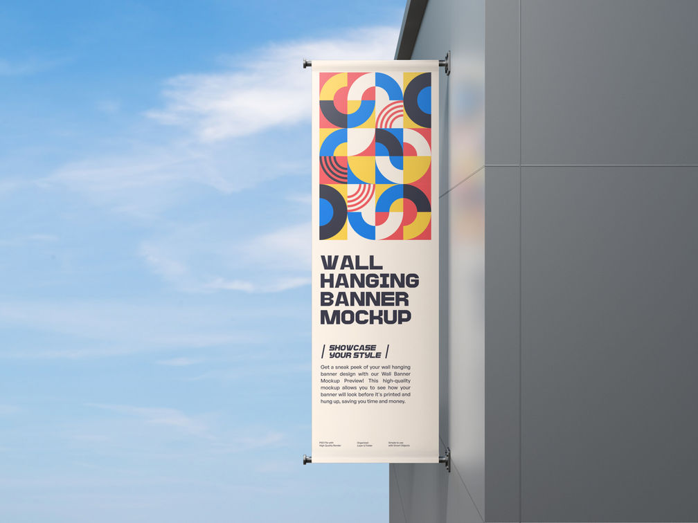 Outdoor Hanging Banner Mockup Front View Preview 1