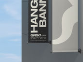 Outdoor Hanging Banner Mockup Half Side View Preview 4