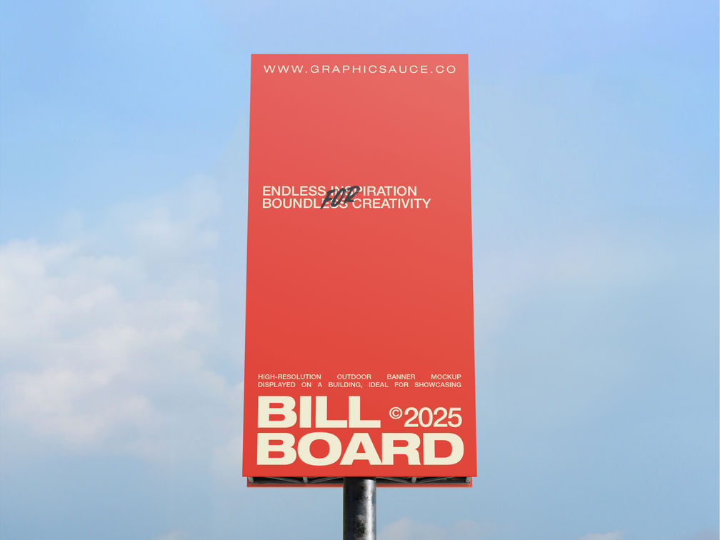 Outdoor Vertical Billboard Front View Preview 1