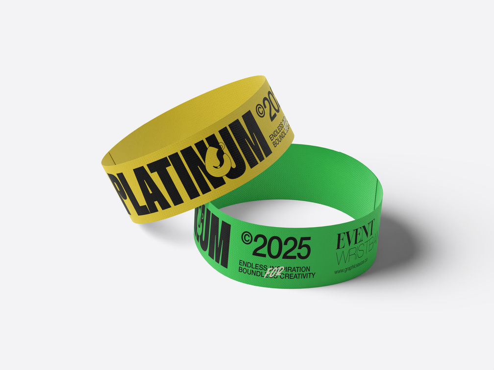 Paper Wristband Mockup Half Side View Preview 1