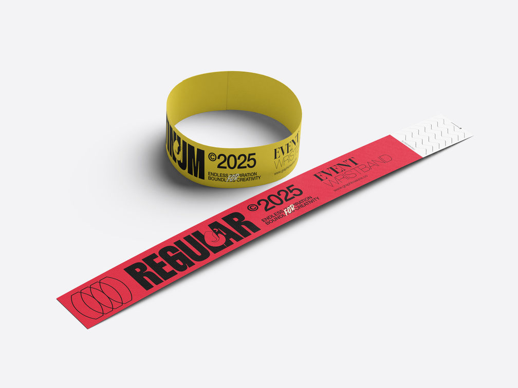 Paper Wristband Mockup Isometric View Preview 1