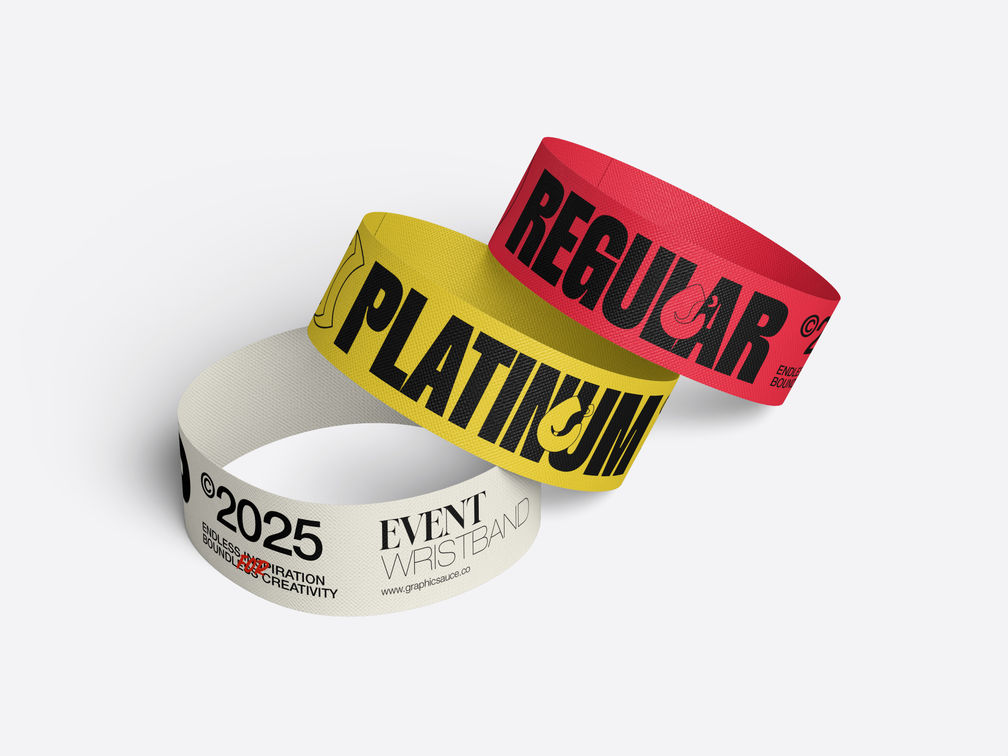 Paper Wristband Mockup Stack It View Preview 1