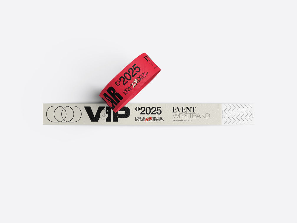 Paper Wristband Mockup Top View Preview 1