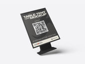 Plastic Table Tent Mockup Flying View Preview 2