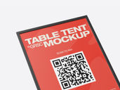 Plastic Table Tent Mockup Flying View Preview 4