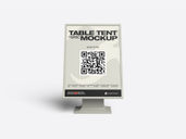 Plastic Table Tent Mockup Front View Preview 2