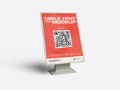Plastic Table Tent Mockup Half Side View Preview 2