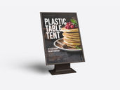 Plastic Table Tent Mockup Half Side View Preview 3