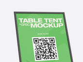 Plastic Table Tent Mockup Half Side View Preview 4