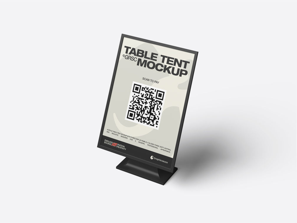 Plastic Table Tent Mockup Isometric View Preview 1