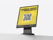 Plastic Table Tent Mockup Low Angle View Preview 2