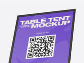 Plastic Table Tent Mockup Low Angle View Preview 4