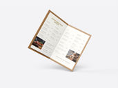 Restaurant Menu Book Mockup Flying View Preview 2