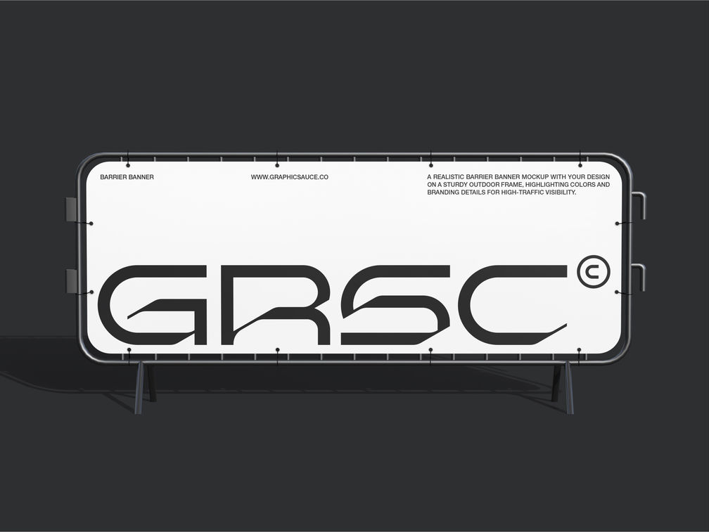 Rounded Barrier Banner Mockup Front View Preview 1