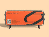 Rounded Barrier Banner Mockup Front View Preview 2