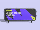 Rounded Barrier Banner Mockup Front View Preview 3